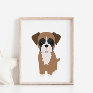 Boxer Puppy Kinderzimmer & Kids Decke Poster