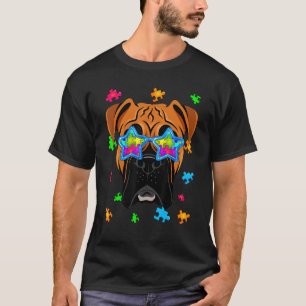 Boxer Puzzle Autism Awareness Hund T-Shirt