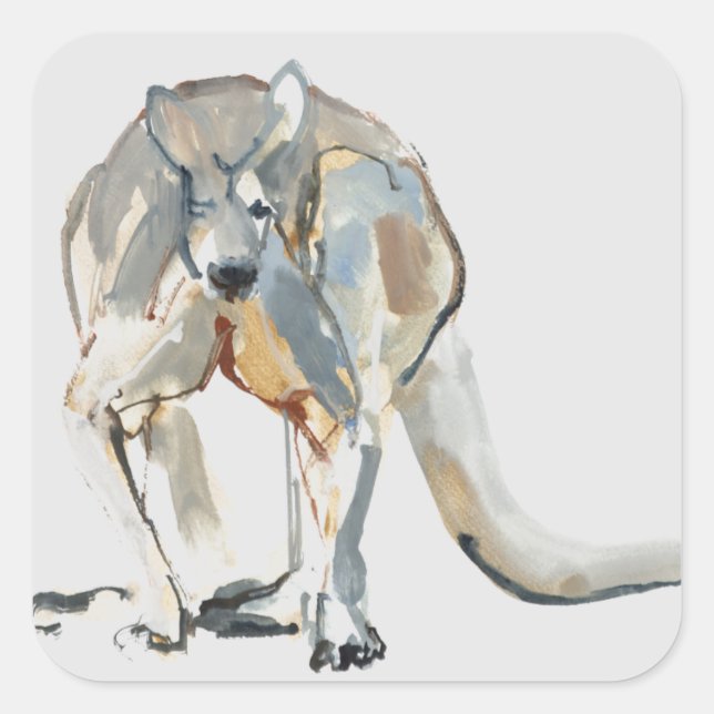 Boxer Quadratischer Aufkleber (Vorderseite)