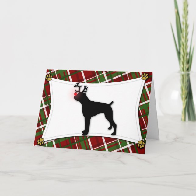 Boxer-Ren-Weihnachtskarte Feiertagskarte (Vorderseite)