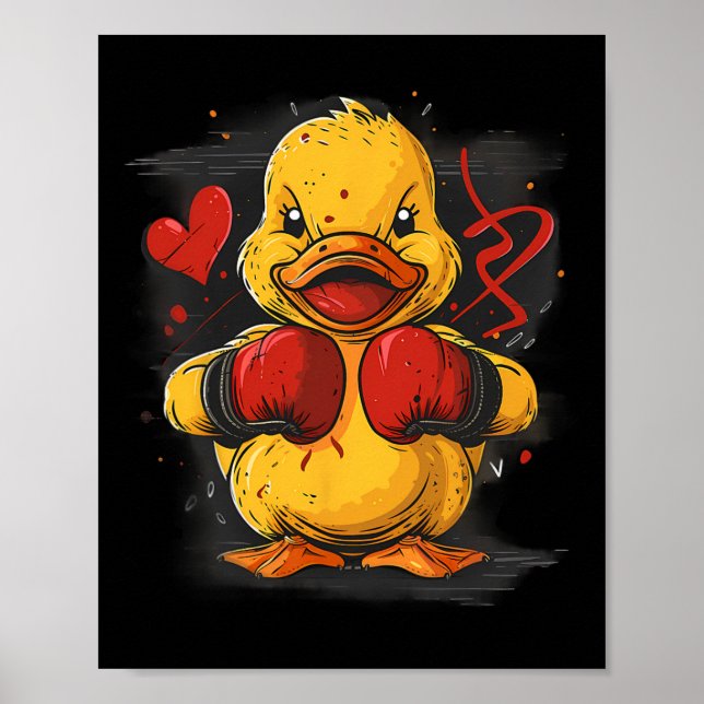 Boxer Rubber Duck With Boxing Gloves Kickboxing Fu Poster (Vorne)