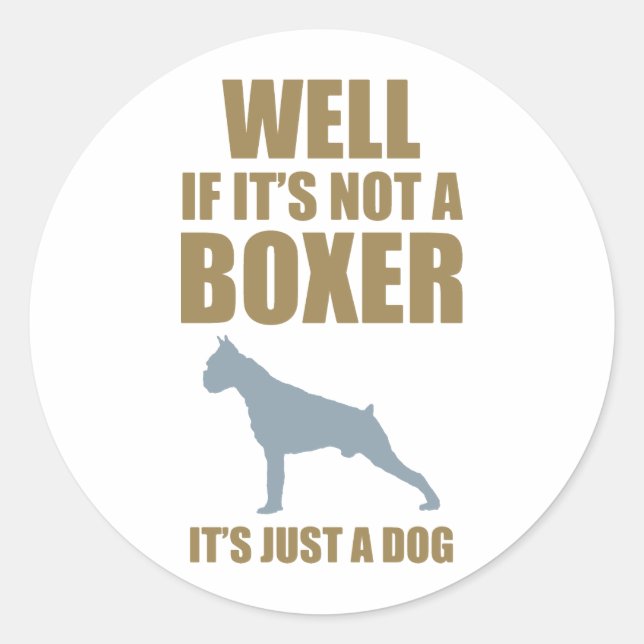 Boxer Runder Aufkleber (Vorderseite)