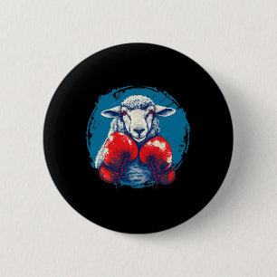 Boxer-Schaf mit Boxhandschuhen Kickboxen Lustiger  Button