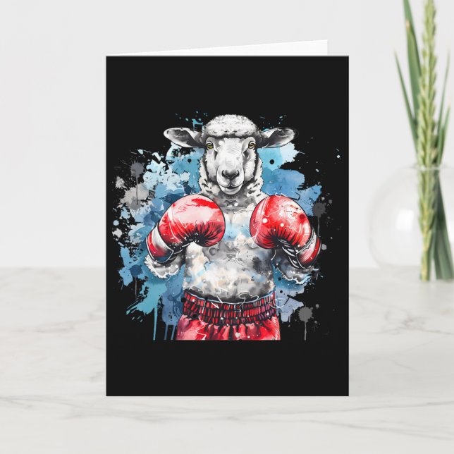 Boxer-Schaf mit Boxhandschuhen Kickboxen Lustiger  Karte (Vorderseite)