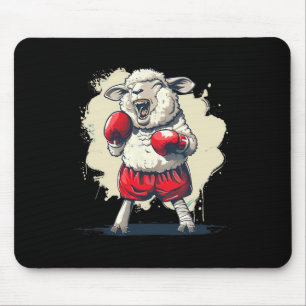 Boxer-Schaf mit Boxhandschuhen Kickboxen Lustiger Mousepad