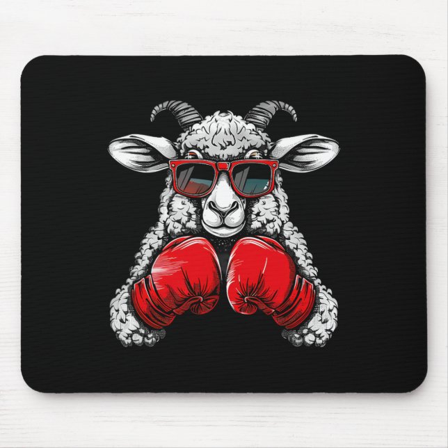 Boxer-Schaf mit Boxhandschuhen Kickboxen Lustiger  Mousepad (Vorne)