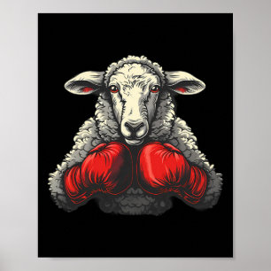 Boxer-Schaf mit Boxhandschuhen Kickboxen Lustiger  Poster