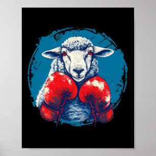 Boxer-Schaf mit Boxhandschuhen Kickboxen Lustiger  Poster