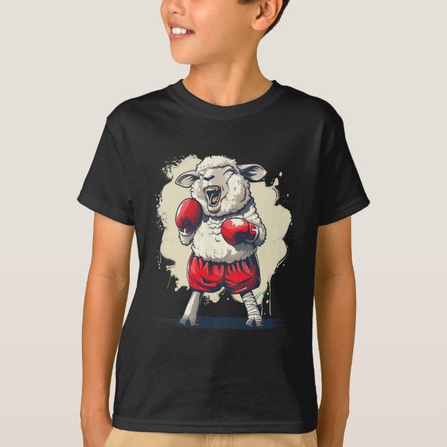 Boxer-Schaf mit Boxhandschuhen Kickboxen Lustiger  T-Shirt (Vorderseite)