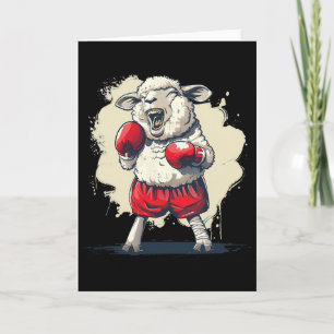 Boxer-Schaf mit Boxhandschuhen Kickboxen Lustiges Karte