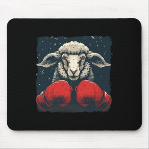 Boxer-Schaf mit Boxhandschuhen Kickboxen Lustiges Mousepad