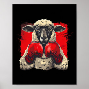 Boxer-Schaf mit Boxhandschuhen Kickboxen Lustiges  Poster
