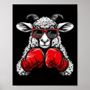 Boxer-Schaf mit Boxhandschuhen Kickboxen Lustiges  Poster