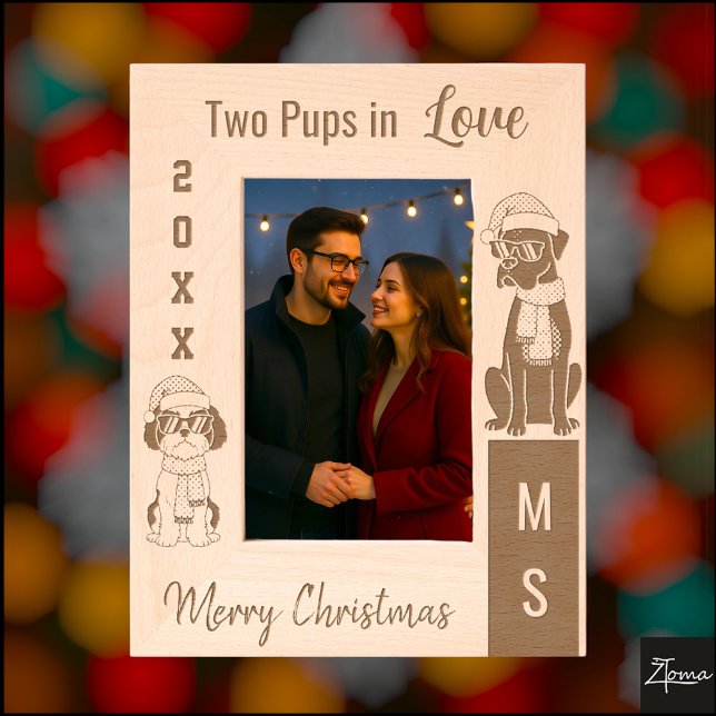 Boxer Shih Tzu Christmas Sunglasses Scarf Geätzte Rahmen (Von Creator hochgeladen)