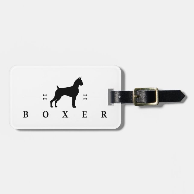 Boxer-Silhouette -2- Gepäckanhänger (Vorderseite horizontal)