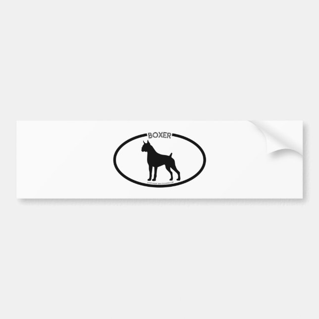 Boxer-Silhouette-Schwarz-Autoaufkleber Autoaufkleber (Vorne)
