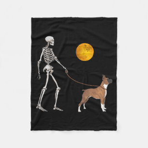 Boxer-Skelett-Hund-Halloween-Kostüm zum Spaziereng Fleecedecke