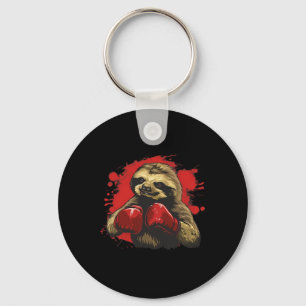 Boxer Sloth mit Boxhandschuhen Kickboxing Funny Bl Schlüsselanhänger