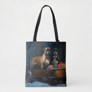 Boxer Snowy Sleigh Weihnachtsdekor
