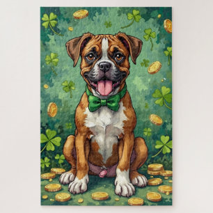 Boxer St. Patrick’s Day Glücklicher Hund Puzzle