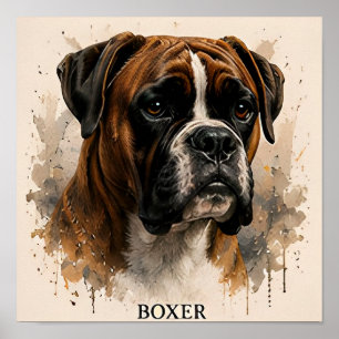 Boxer Strong Familienhund Liebhaber Geschenk Poster
