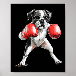 Boxer teilt Humor mit spielerischem Hund Charme Poster