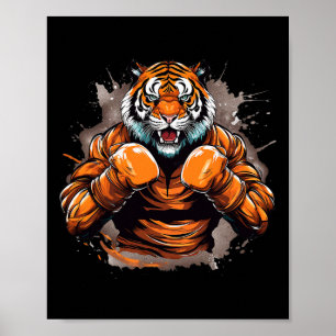 Boxer Tiger Funny Boxing Tiger Grafische Männer Fr Poster