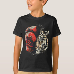 Boxer Tiger mit Boxhandschuhen Kickboxen Lustig Bo T-Shirt