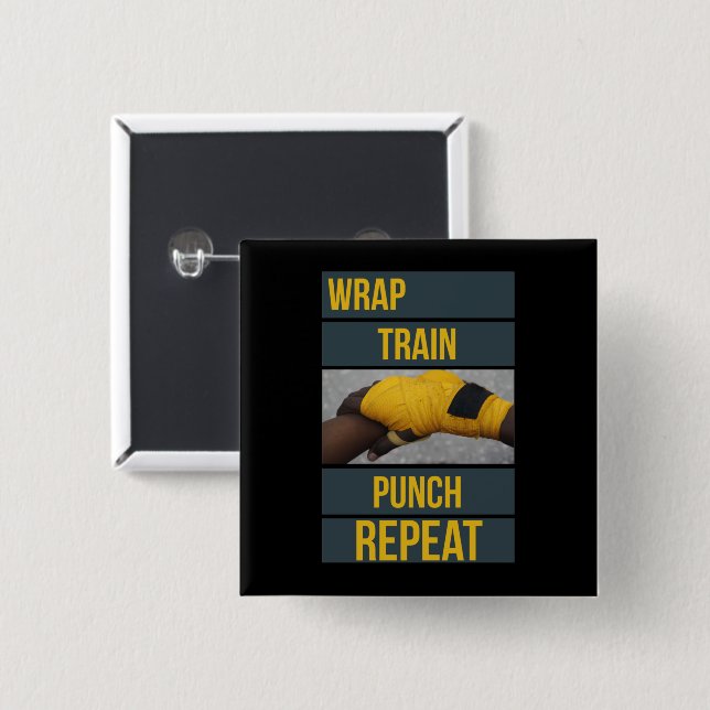 Boxer Training Quote Wiederholung des Boxer-Kurses Button (Vorne & Hinten)