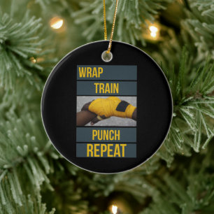 Boxer Training Quote Wiederholung des Boxer-Kurses Keramik Ornament