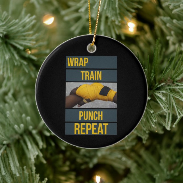 Boxer Training Quote Wiederholung des Boxer-Kurses Keramik Ornament (Baum)