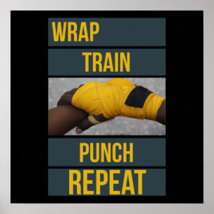 Boxer Training Quote Wrap Train Punch Poster