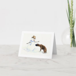 "Boxer trifft Schneemann-" Hundekunst Notecard Feiertagskarte