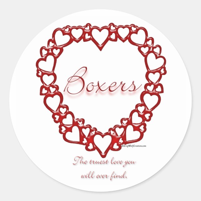 Boxer True Love - Aufkleber (Vorderseite)