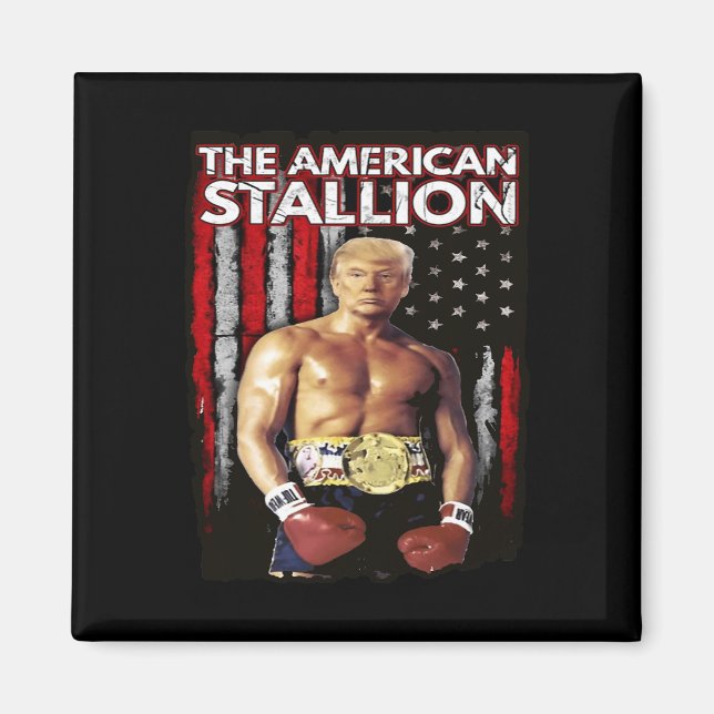 Boxer Trump Rocky Trump Meme Trump 2024 Magnet (Vorne)