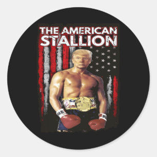 Boxer Trump Rocky Trump Meme Trump 2024 Runder Aufkleber