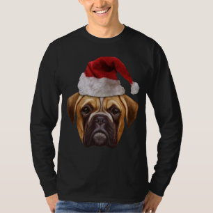 Boxer Ugly Christmas Hund Weihnachtsmannmütze Xmas T-Shirt
