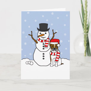 Boxer und Snowman Feiertagskarte