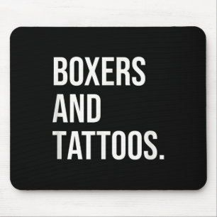 Boxer und Tattoos, deutscher Boxerbesitzer, Hund m Mousepad