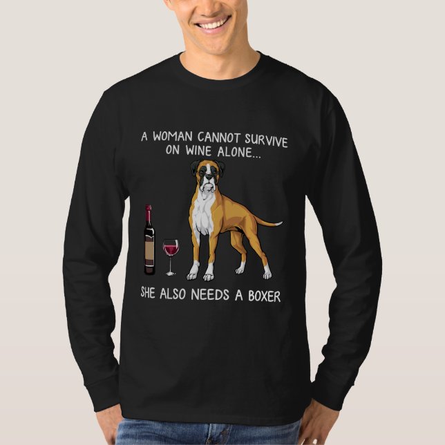 Boxer und Weinhund T-Shirt (Vorderseite)