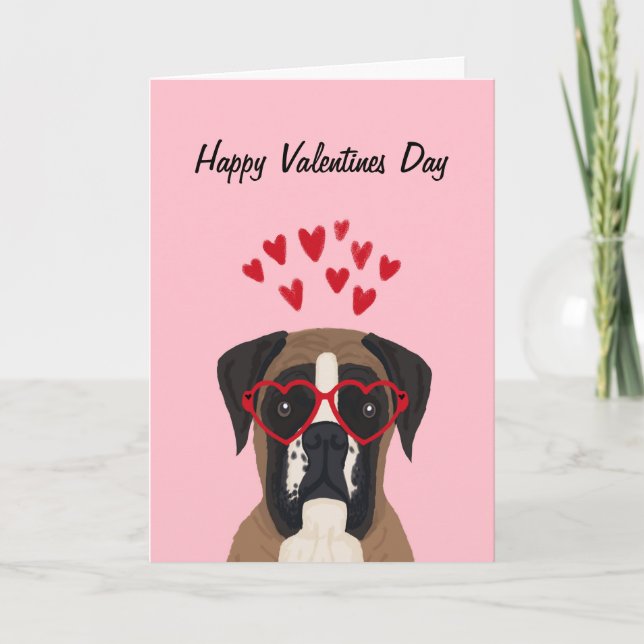 Boxer Valentines Liebe Dog Card - Hund Liebe Karte (Vorderseite)