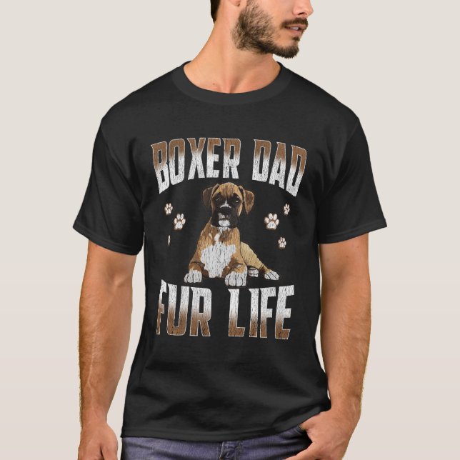 Boxer Vater Fur Life Boxer Dog Hoodie T-Shirt (Vorderseite)