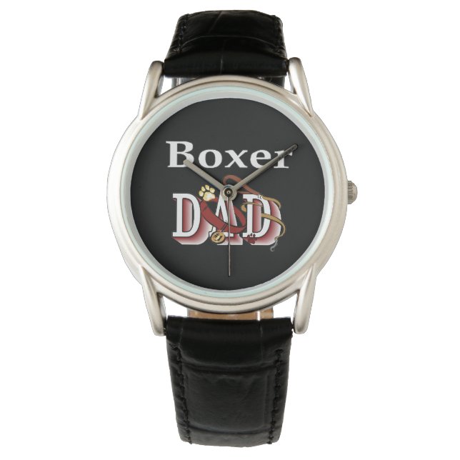 Boxer Vater Geschenke Armbanduhr (Vorderseite)