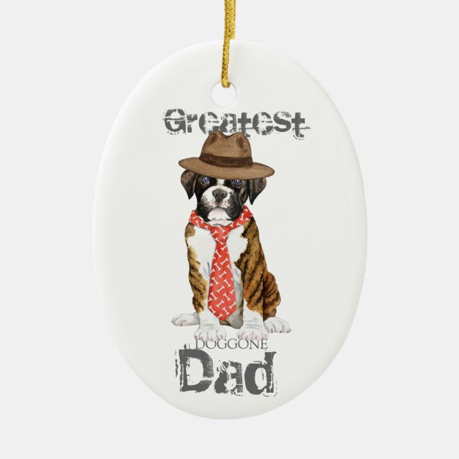 Boxer Vater Keramik Ornament (Vorne)