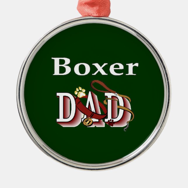 Boxer Vater Ornament Aus Metall (Vorne)