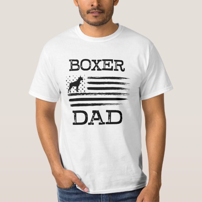 Boxer-Vater-Shirt-lustiger HundeVater-Flaggen-T - T-Shirt (Vorderseite)