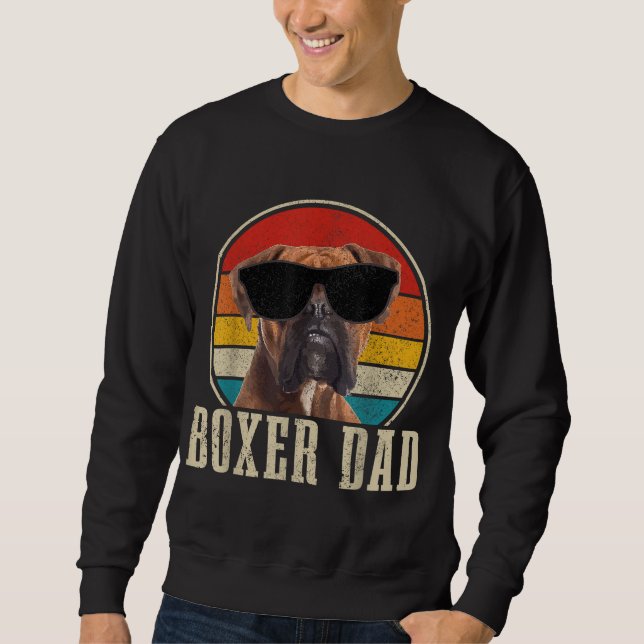 Boxer Vater Vintag Funny Boxer Dog Besitzer Sweatshirt (Vorderseite)
