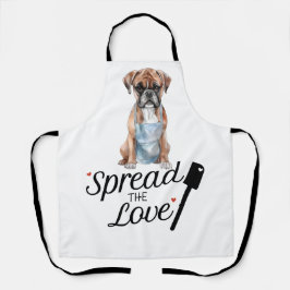 Boxer verbreitete die Liebe Schürze