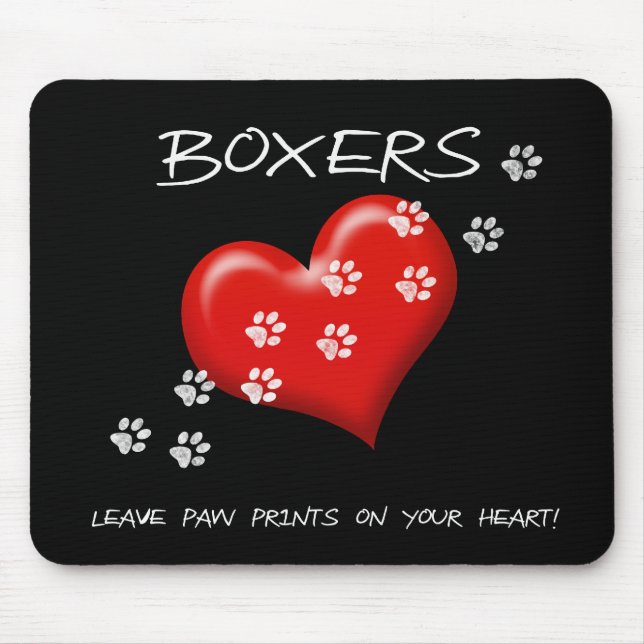 Boxer verlassen Tatzen-Drucke Mousepad (Vorne)