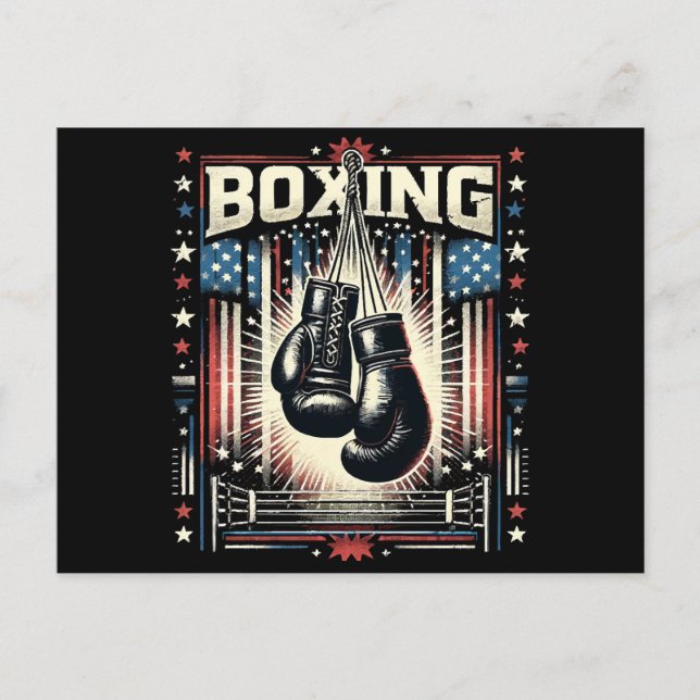 Boxer Vintag Bo - Boxer-Boxen Postkarte (Vorderseite)